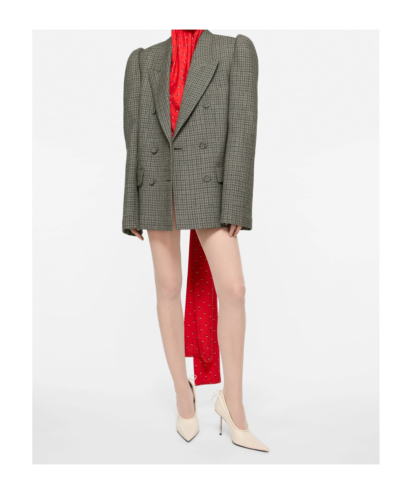 Acne Studios Houndstooth Double-breasted Blazer In Multi