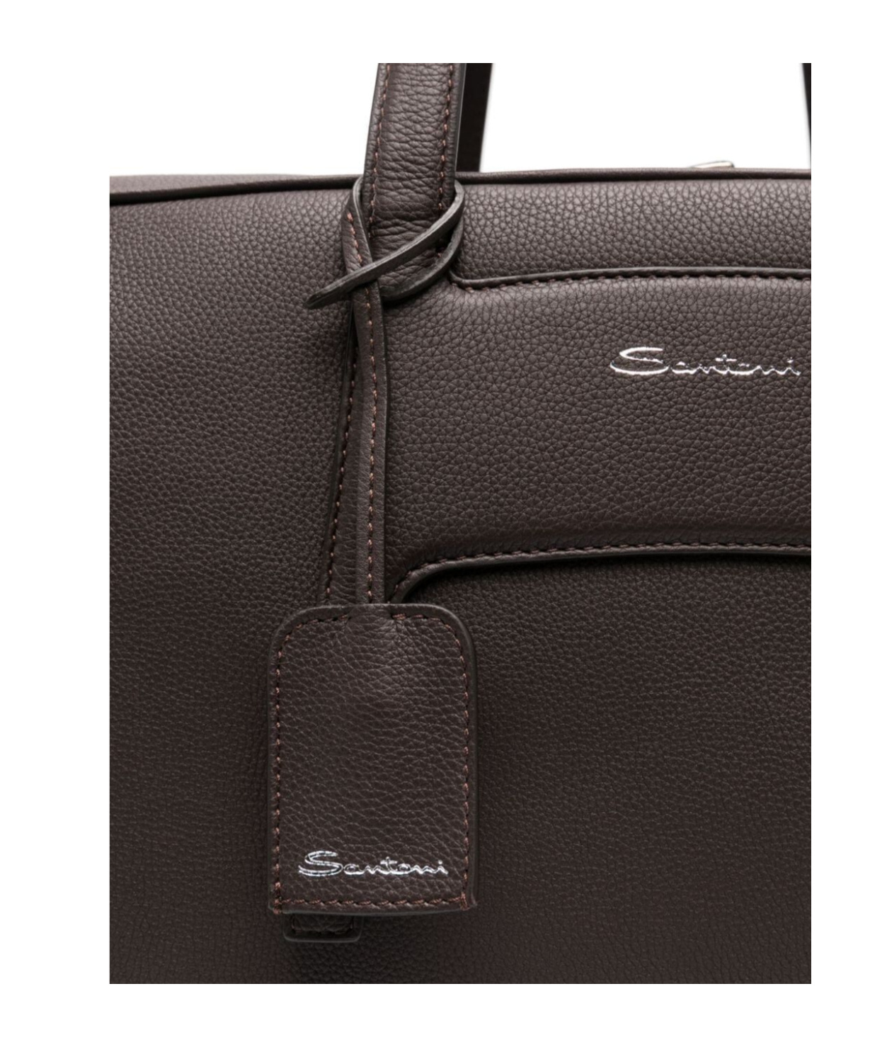 Santoni Double-handle Travel Bag In Black