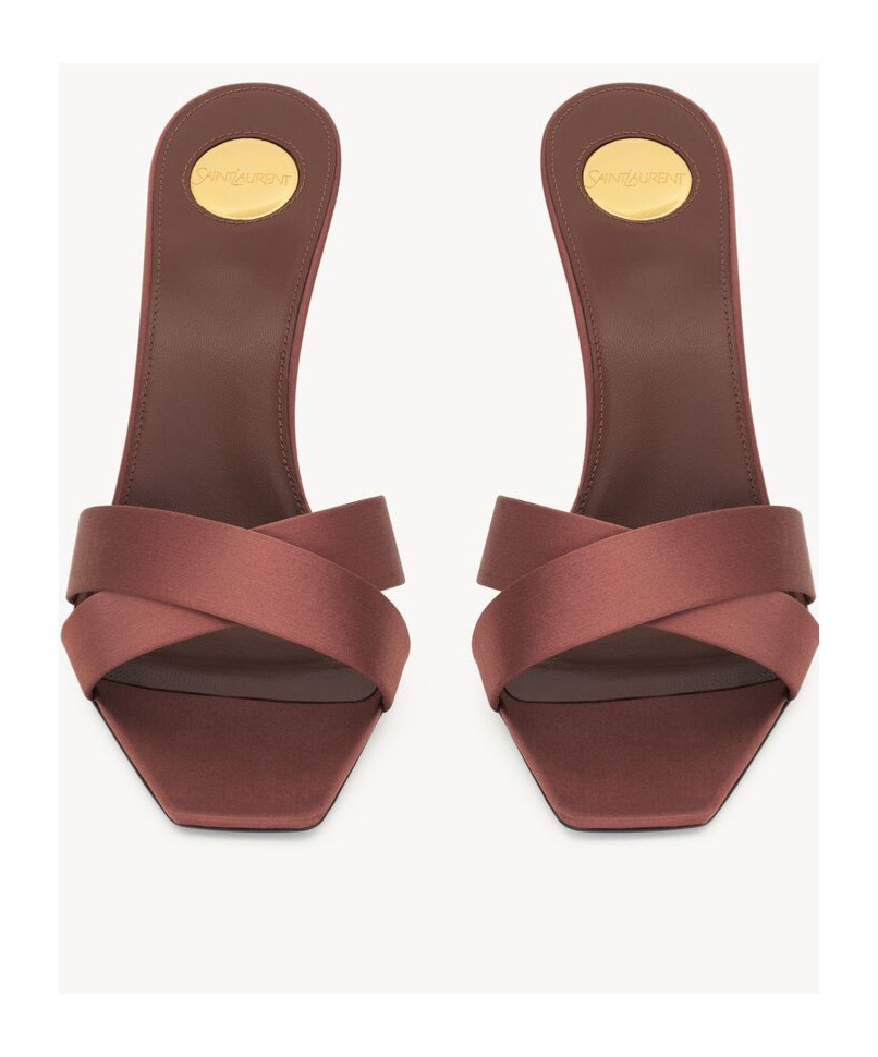 SAINT LAURENT OPYUM MULES IN SATIN CREPE