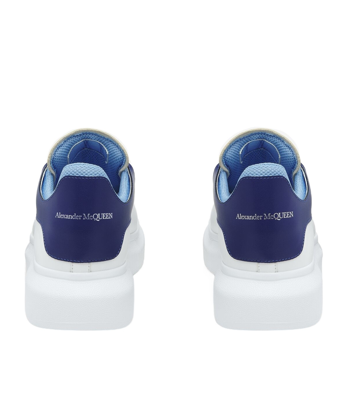 Alexander Mcqueen Leather Platform Sneakers Perforated Detailing In White