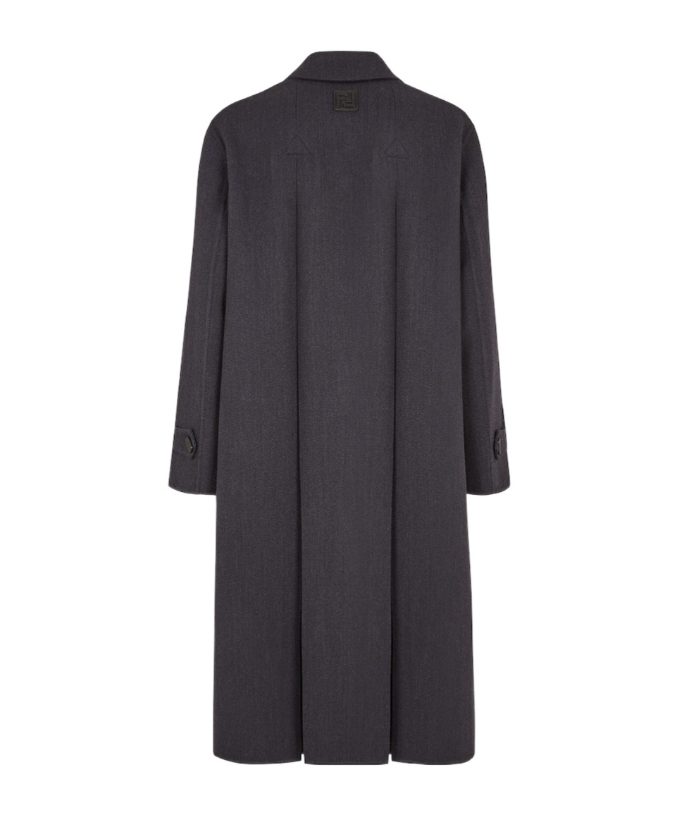 Fendi Long-sleeved Coat In Black