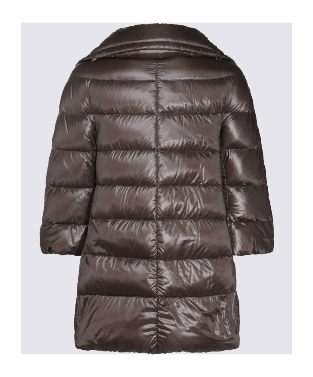 Herno Dark Grey Cleofe Down Jacket In Brown