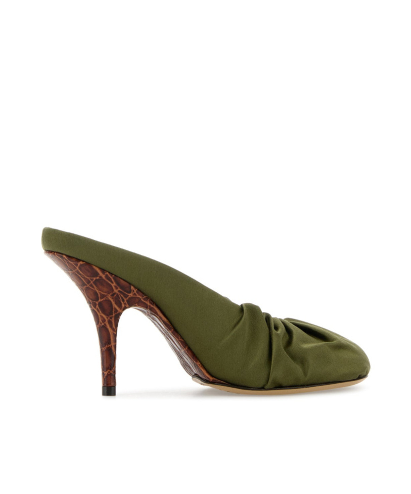 Dries Van Noten Round-toe High-heeled Sandals In Green