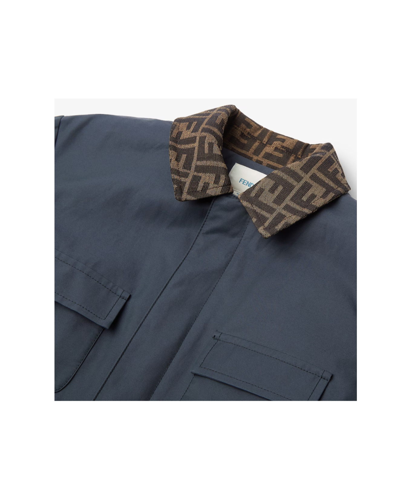 Fendi Forest Green Gabardine Junior Jacket In Multi
