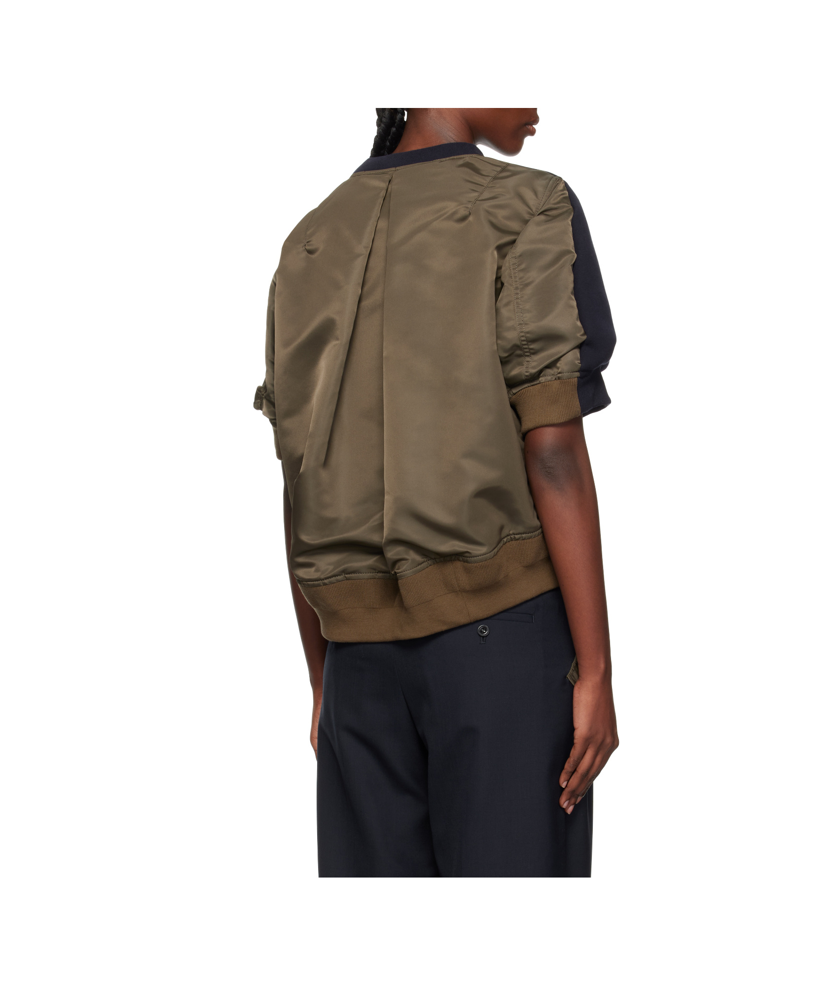 Sacai Sponge X Nylon Twill Sweatshirt In Black