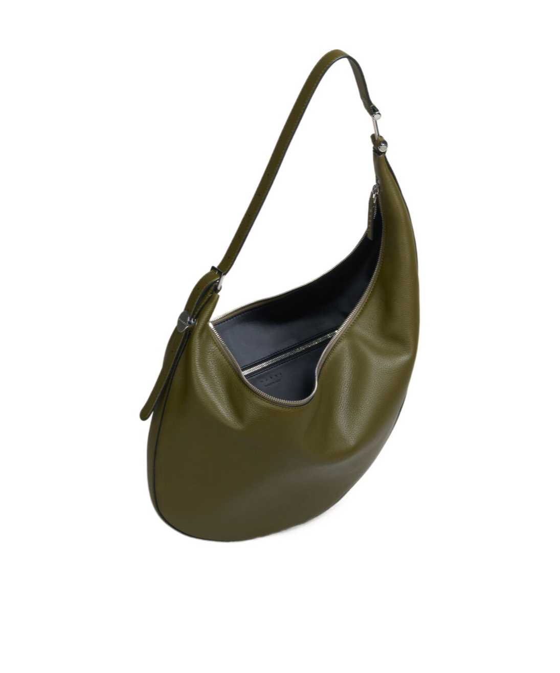 Marni Deep Green Leather Dot Small Hobo Bag