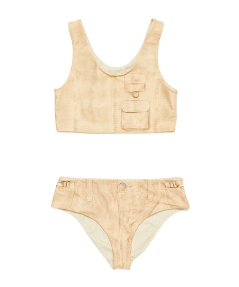 Acne Studios Trompe L'oeil-print Bikini In Nude