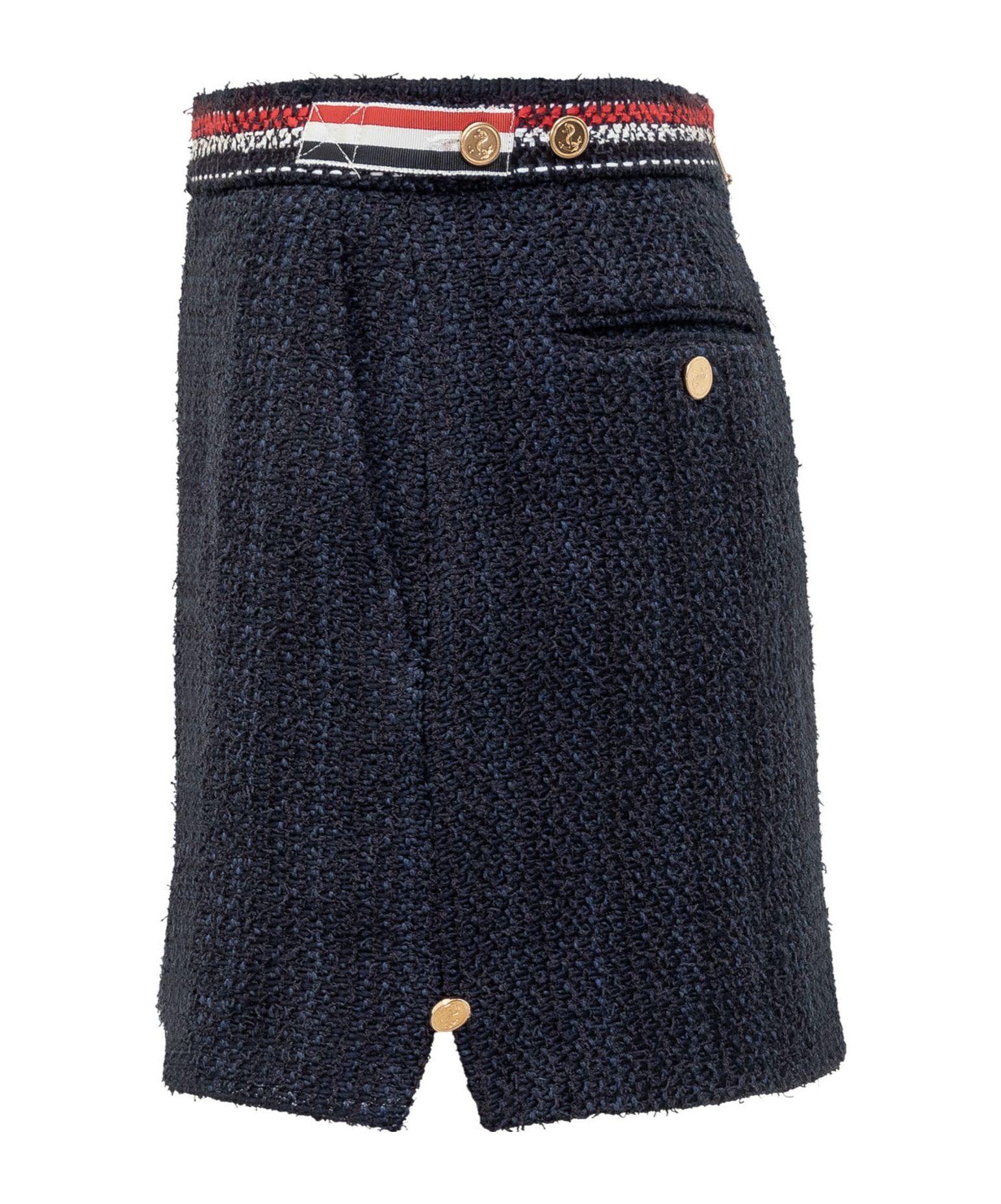 Thom Browne Thigh Length Side Tab Skirt In Black