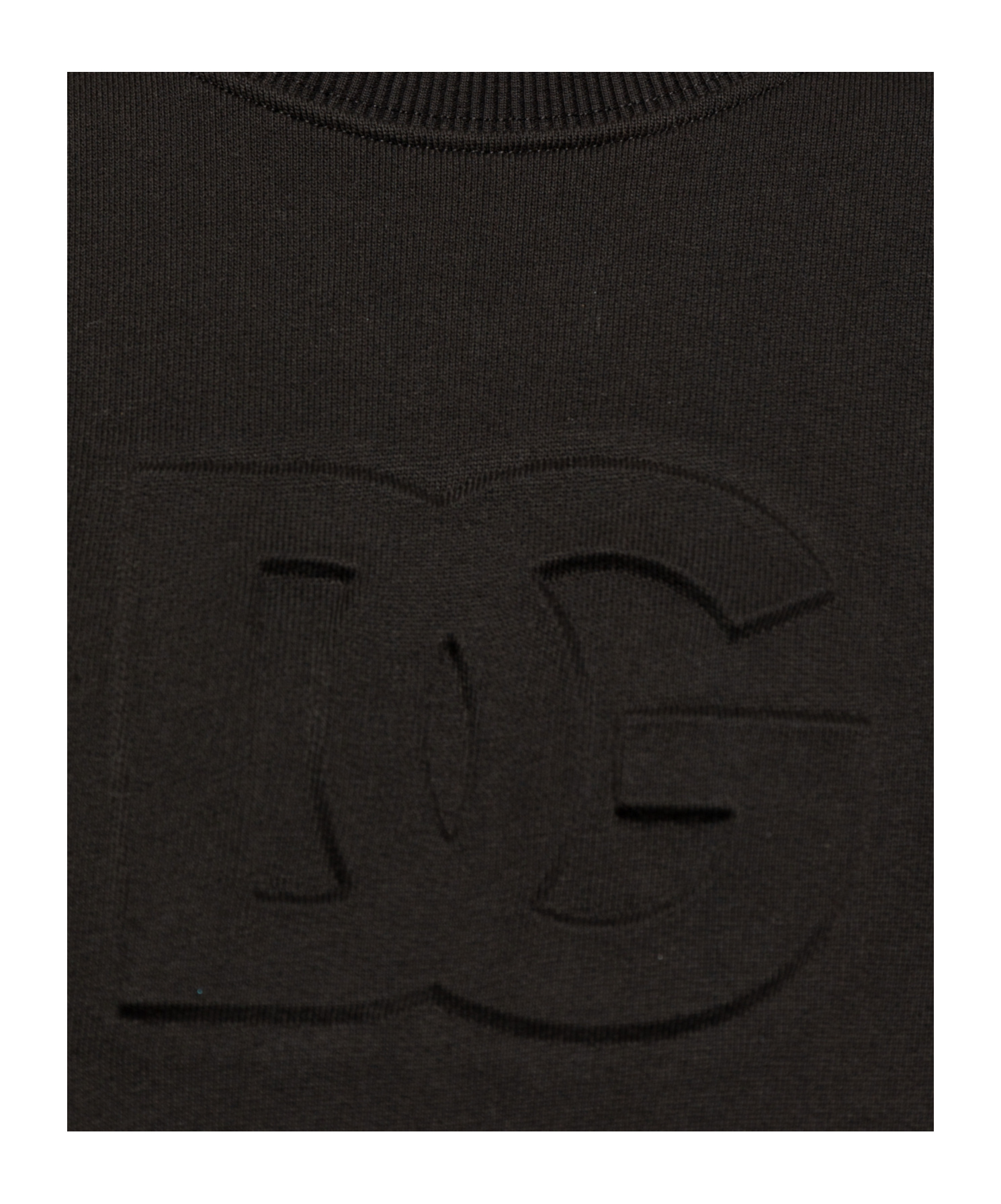 Dolce & Gabbana Logo Embossed Jersey Sweatshirt In Black