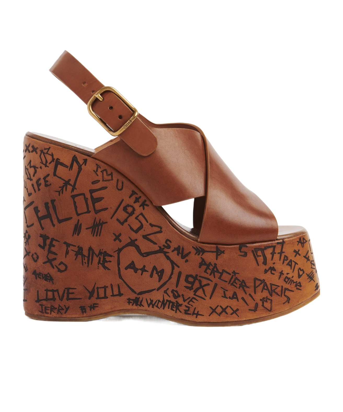 Shop Chloé Leather Sandals In Brown