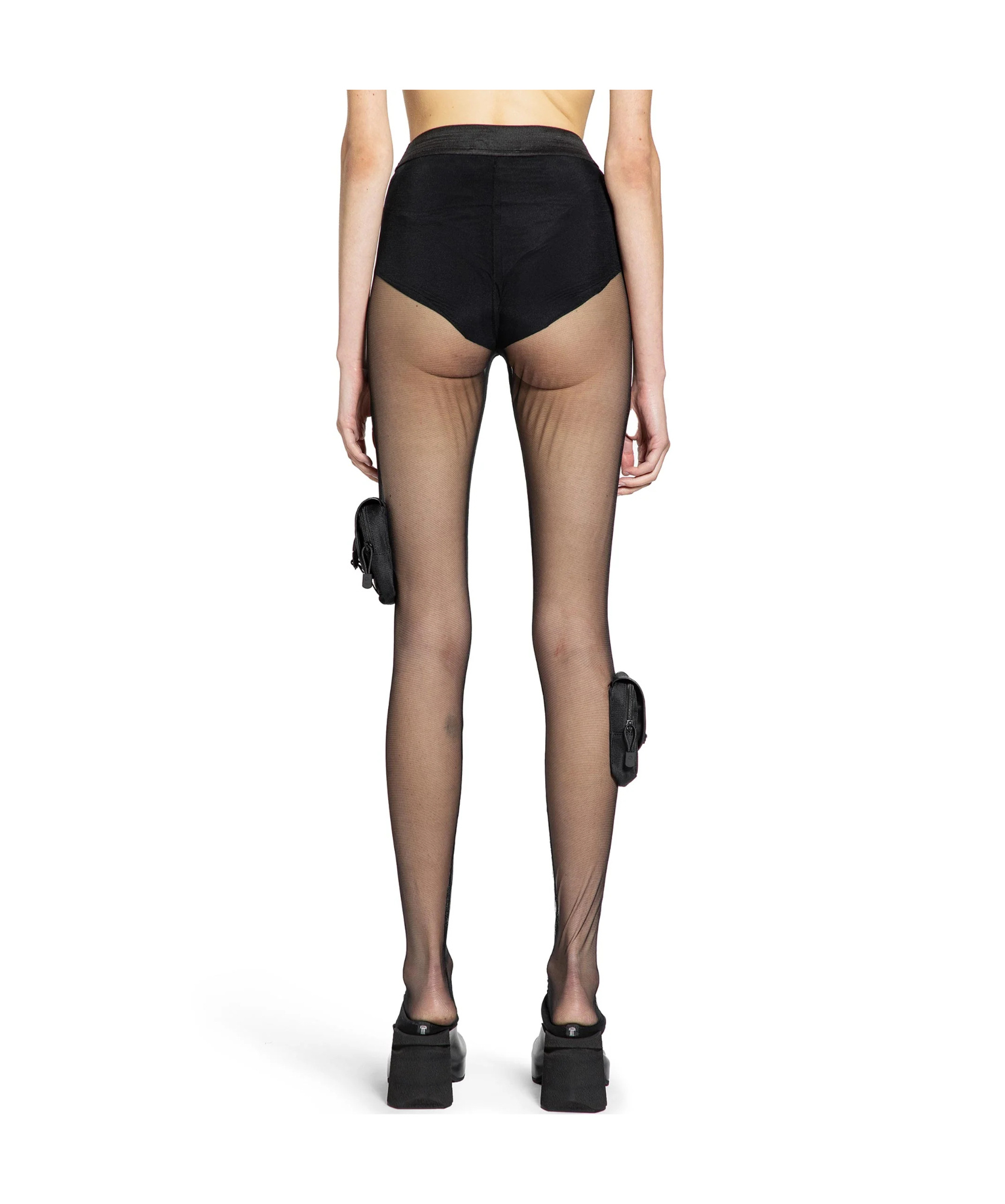 Coperni Elastic Sheer Leggings In Black