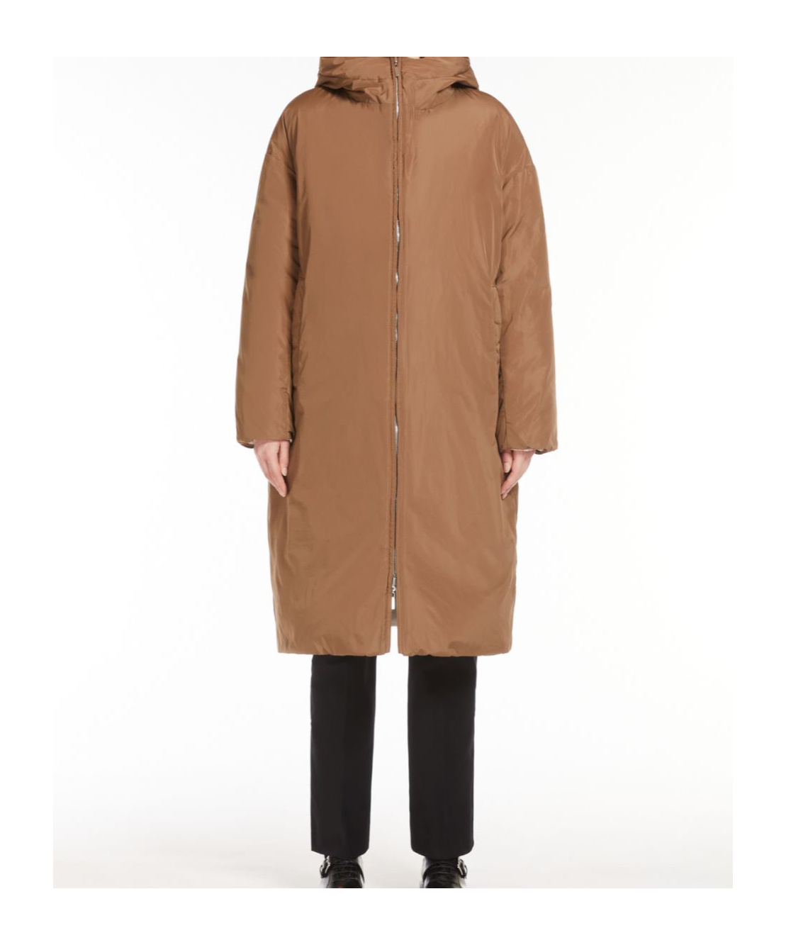 Max Mara Long Double-sided Down Jacket In White