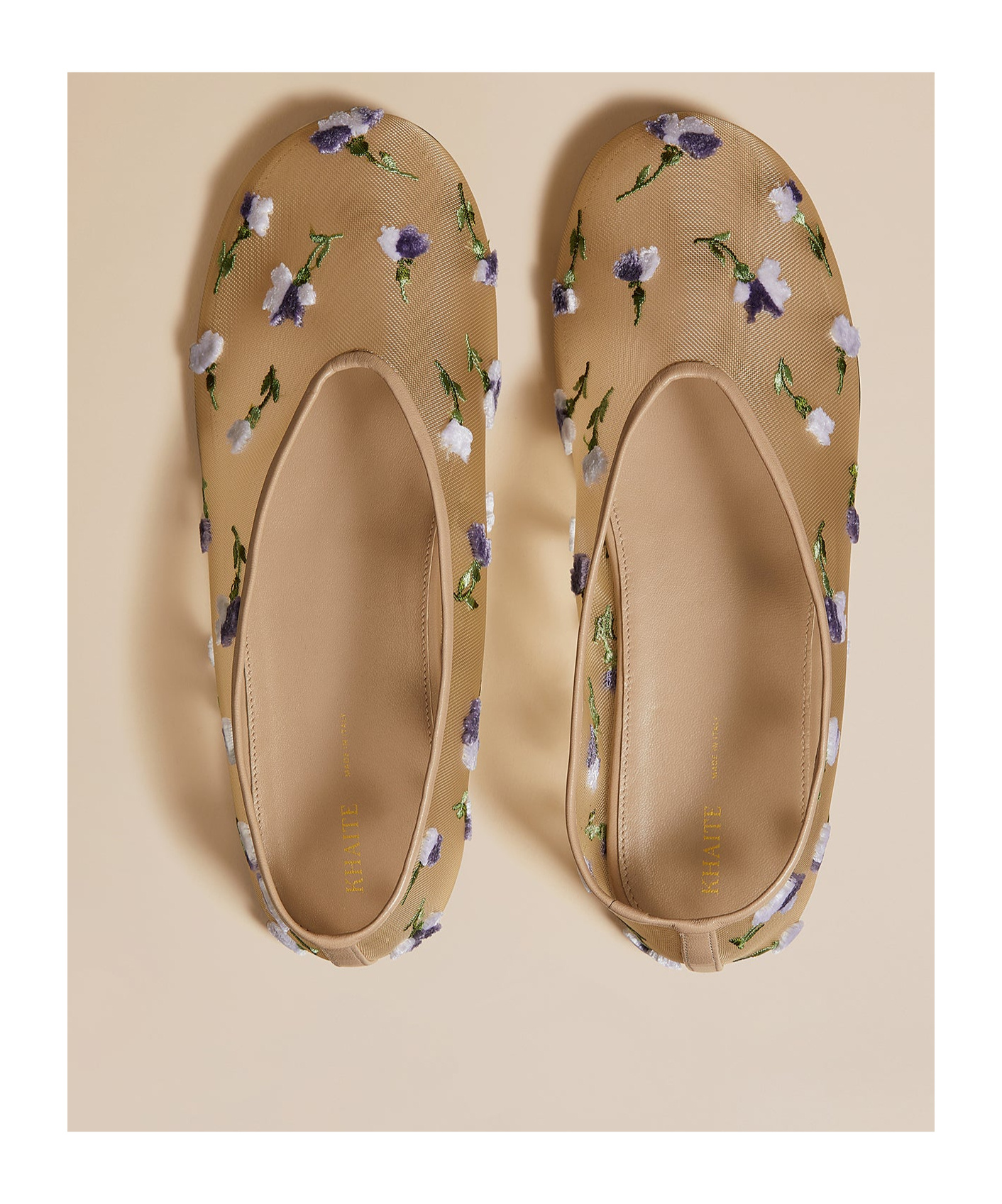 Shop Khaite The Marcy Floral-embroidered Ballerina Shoes In Nude