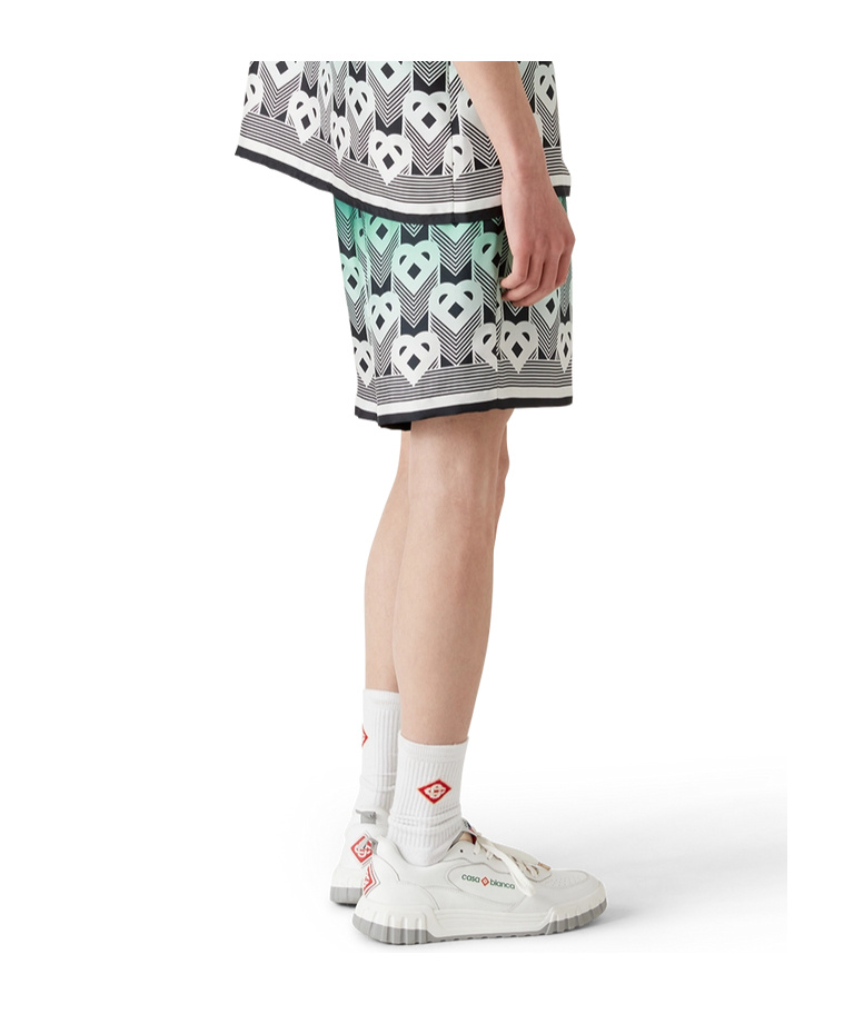Casablanca Silk Bermuda Shorts Featuring Elastic Waistband