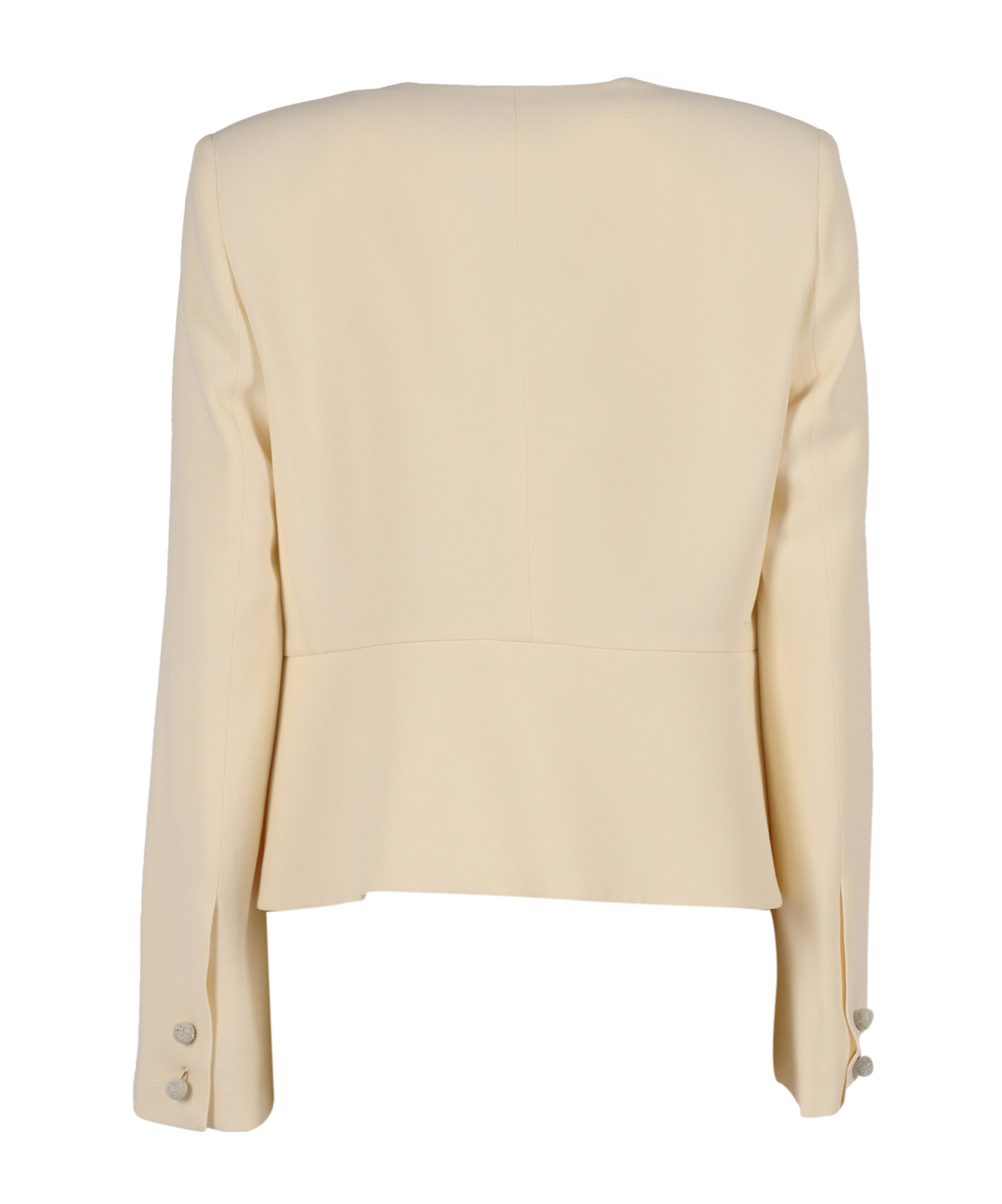 Fabiana Filippi Cady Flared Jacket With Filo Diamante Piercing In Neutral