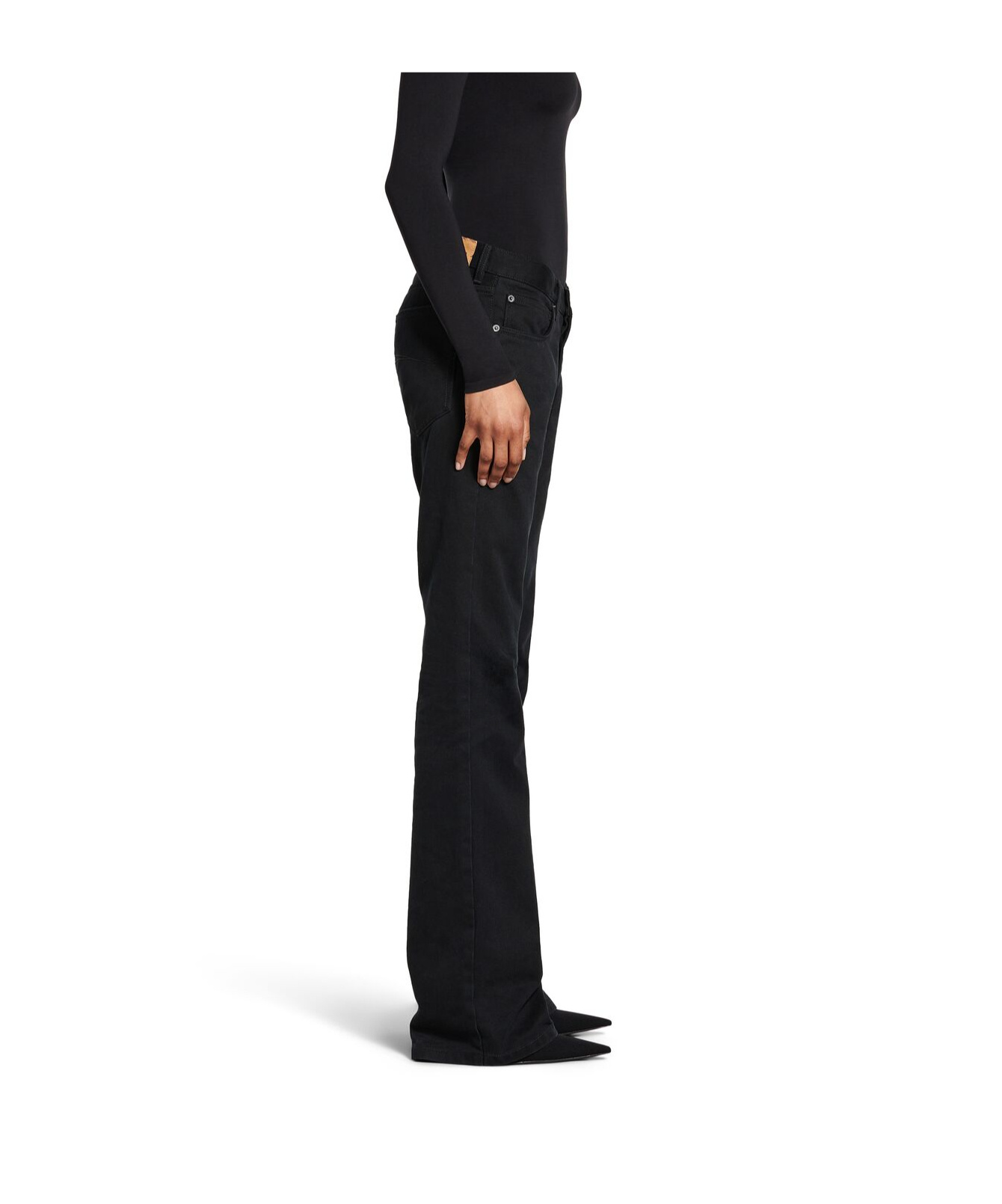 Balenciaga Black Low Waist Straight Jeans In Black