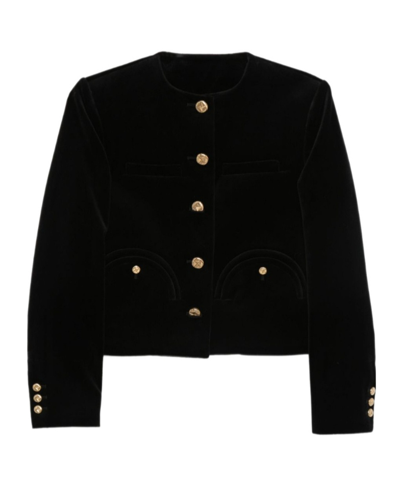 Blazé Milano Button-fastening Cotton-blend Jacket In Black
