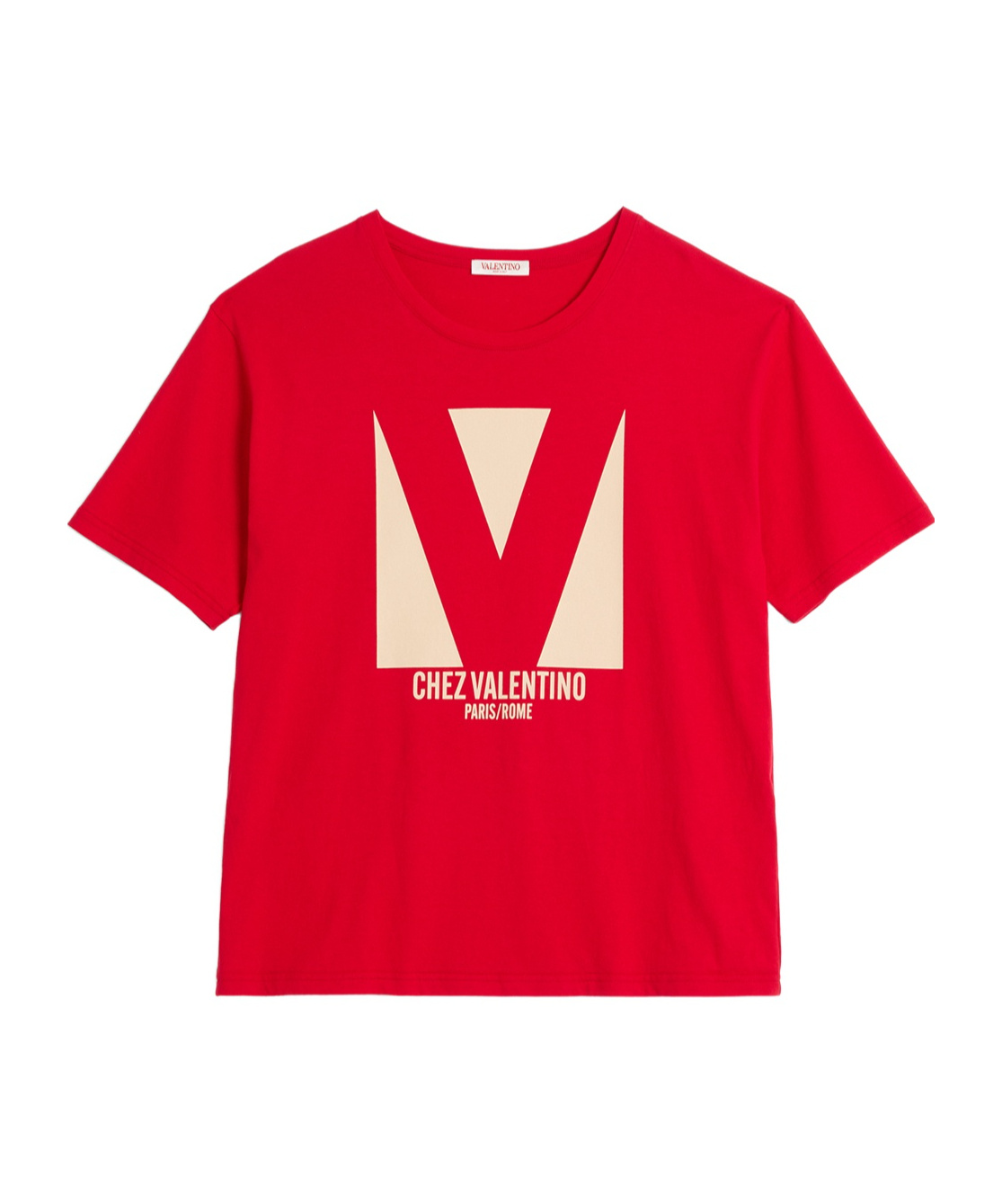 Shop Valentino Cotton T-shirt With Chez Print In Red