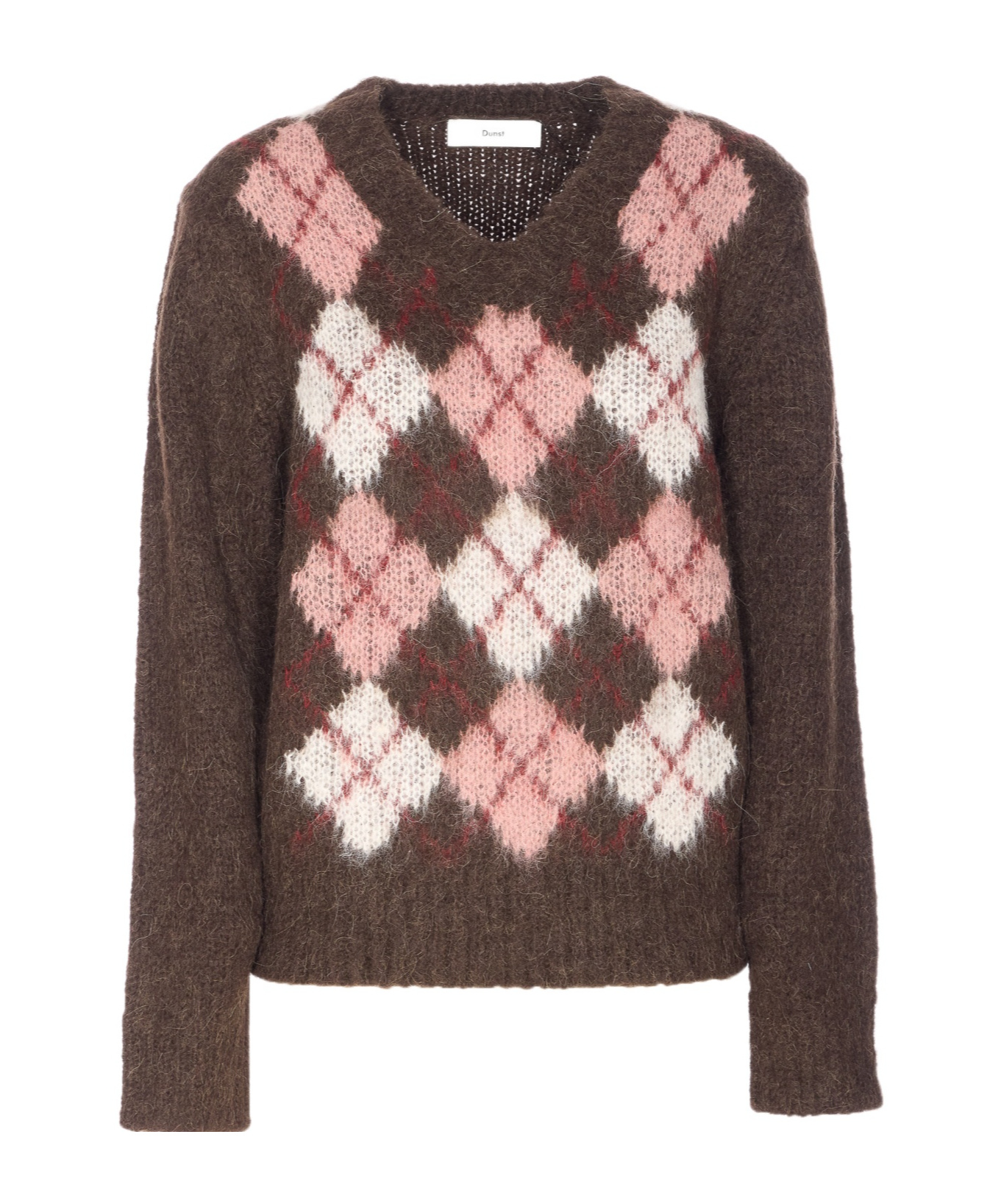 Dunst Striped Crew-neck Sweater In Brown