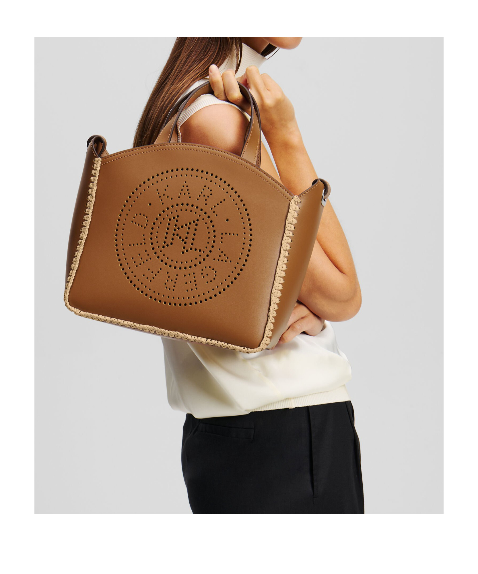 Karl Lagerfeld Small K/circle Bag In Natural Tan