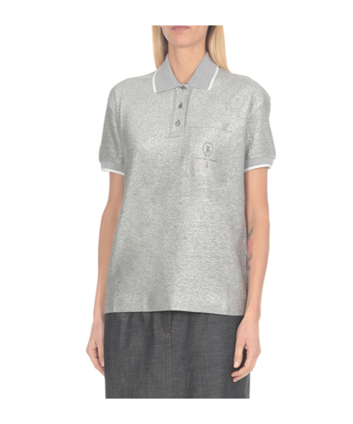 Brunello Cucinelli Short-sleeved Polo Shirt In Gray