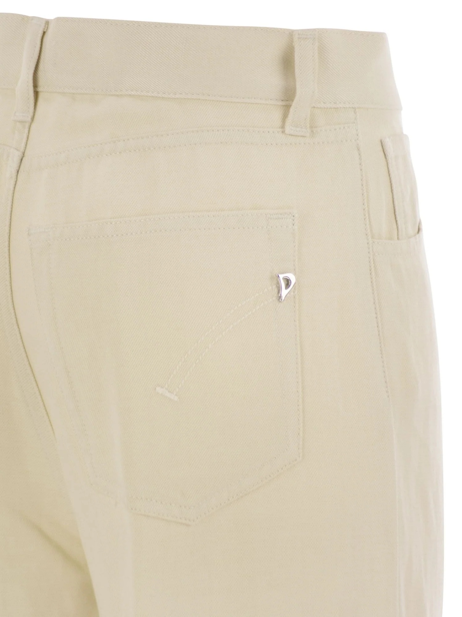 Dondup Amber Five Pocket Wide Leg Trousers In Neutral