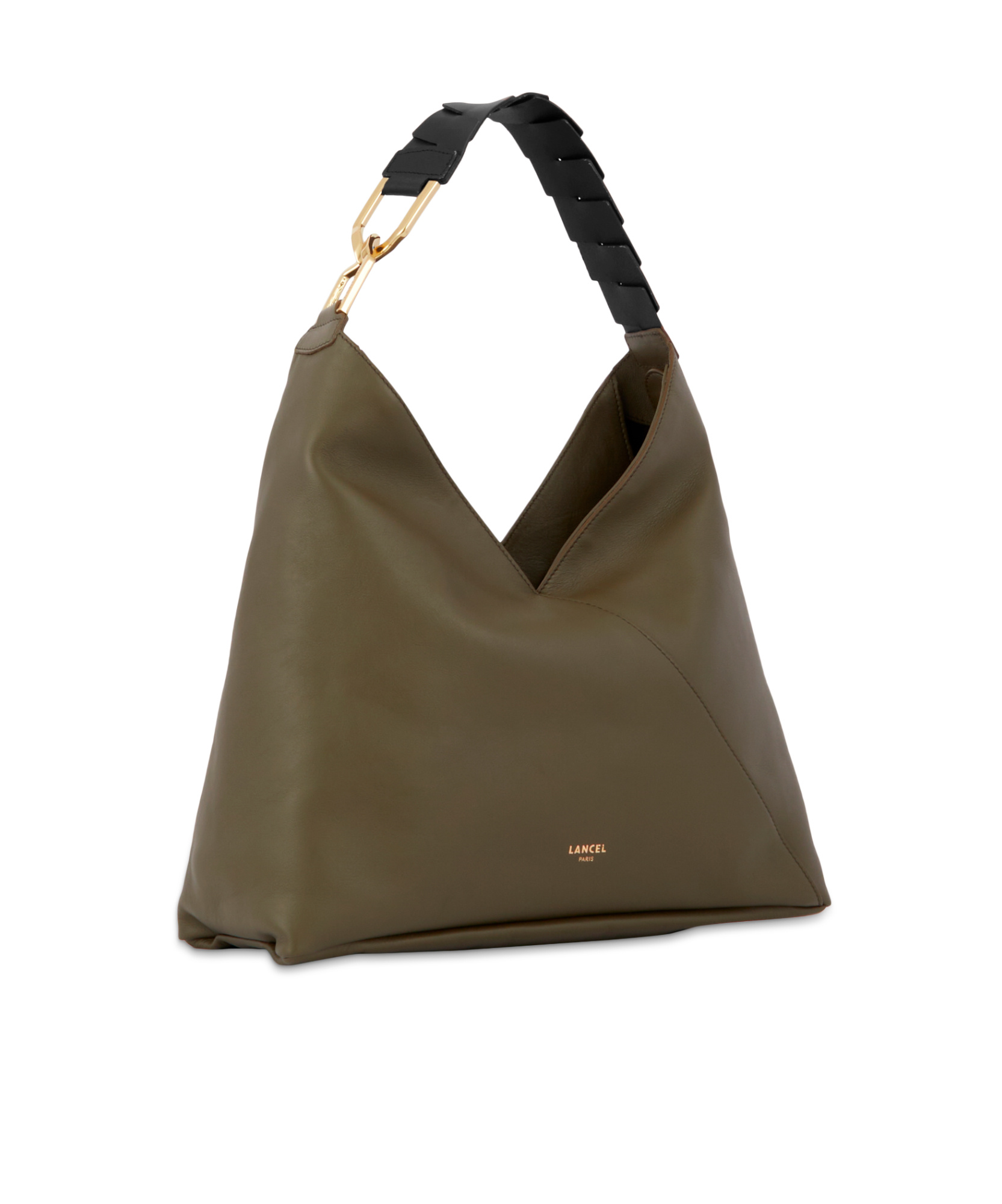 Lancel Zippered Shoulder Bag In Green