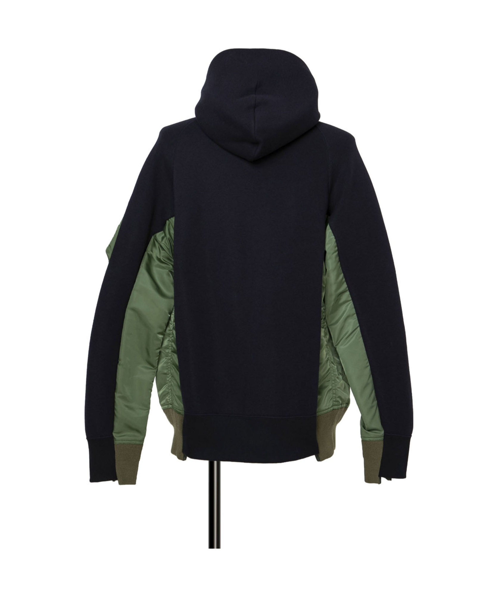 Sacai Sponge Sweat X Nylon Twill Hoodie In Black