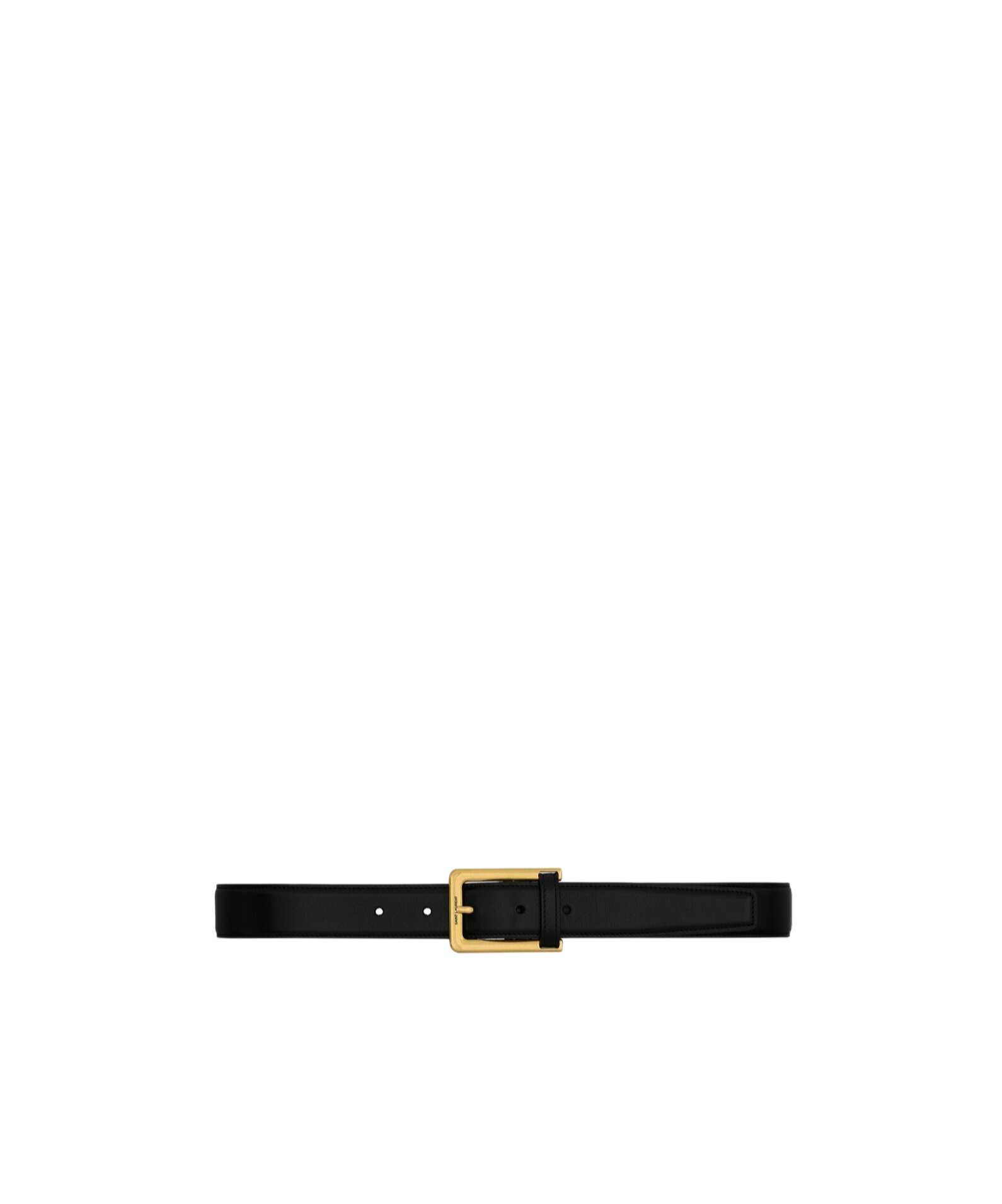 Saint Laurent Leather-loop Belt In Black