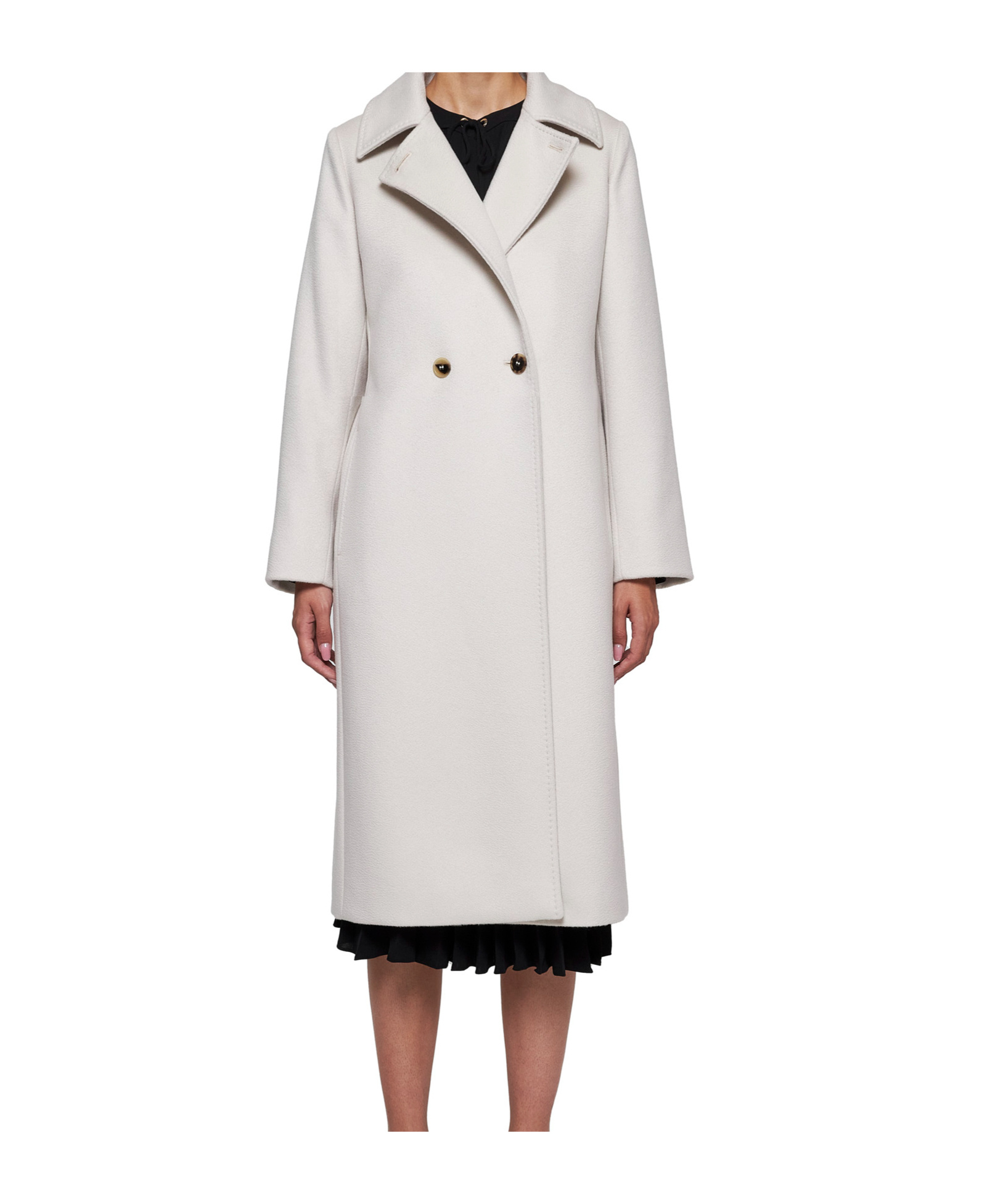 Max Mara Long-sleeved Coat In White