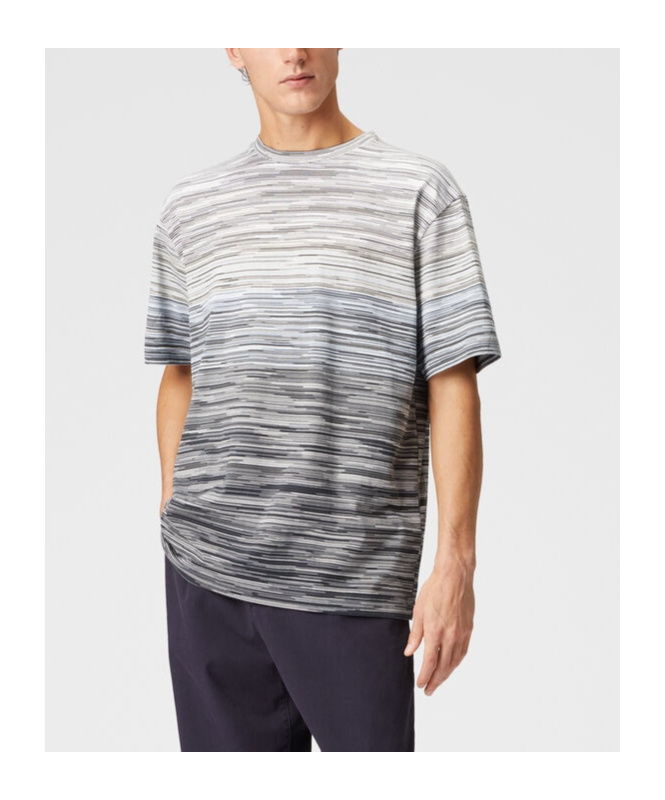 Missoni Man T-shirt Midnight Blue Size Xxl Cotton In Gray