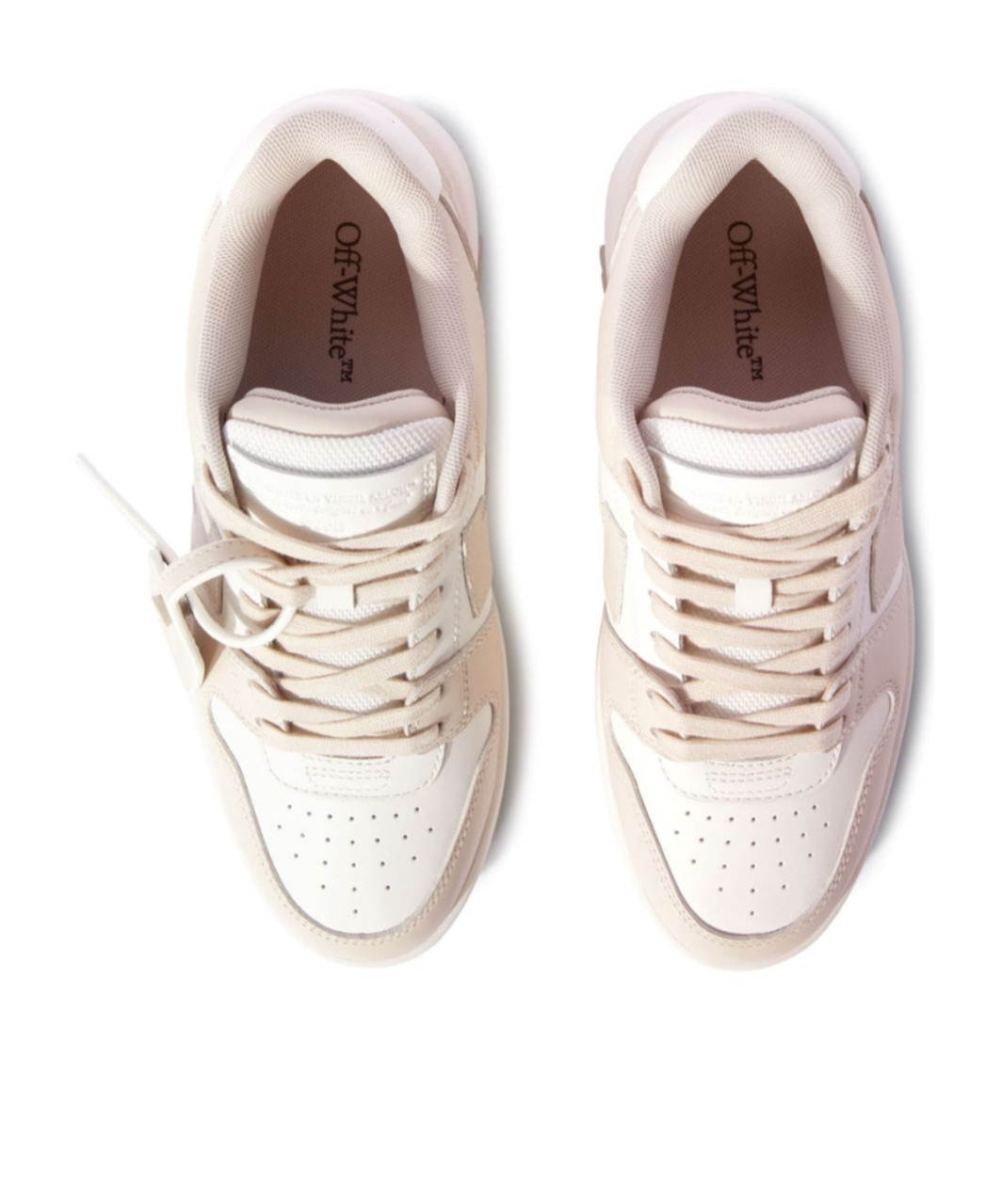 Off-white Off White Out Of Office Leather Sneakers In Nude