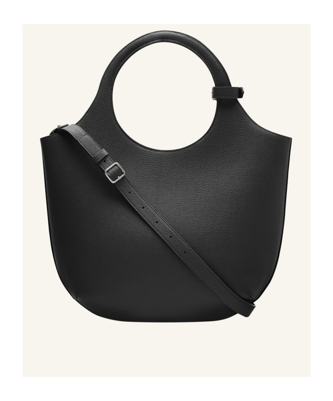 Courrèges Courreges Handbag In Calf Leather With Distinctive Cutout Handle In Black