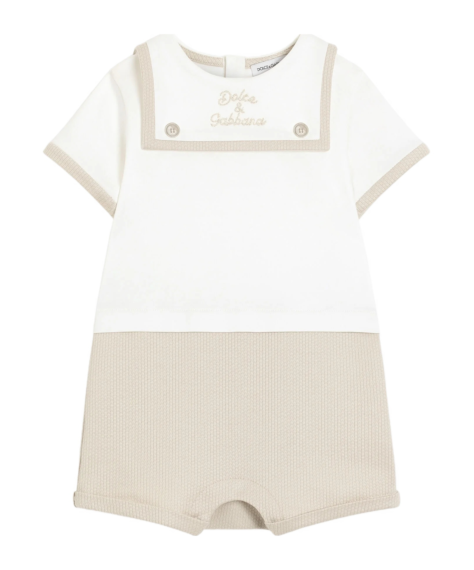 Dolce & Gabbana Logo-embroidered Romper In White
