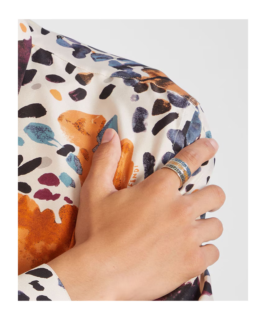 Fendi Ff Ring In Silver