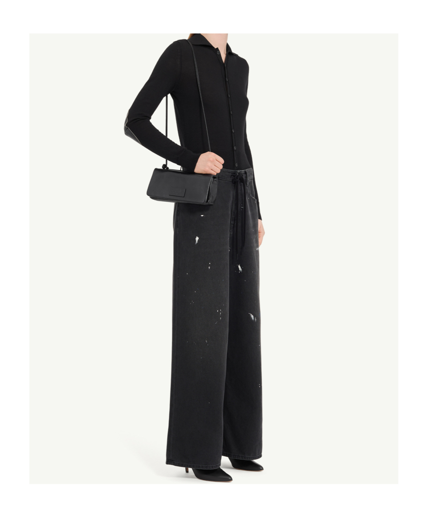 Mm6 Maison Margiela Wide-leg Jeans In Black