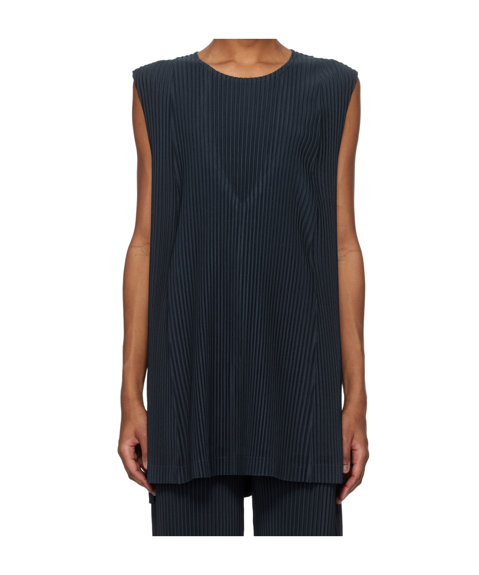 Issey Miyake Navy Monthly Color January Tank Top In Black