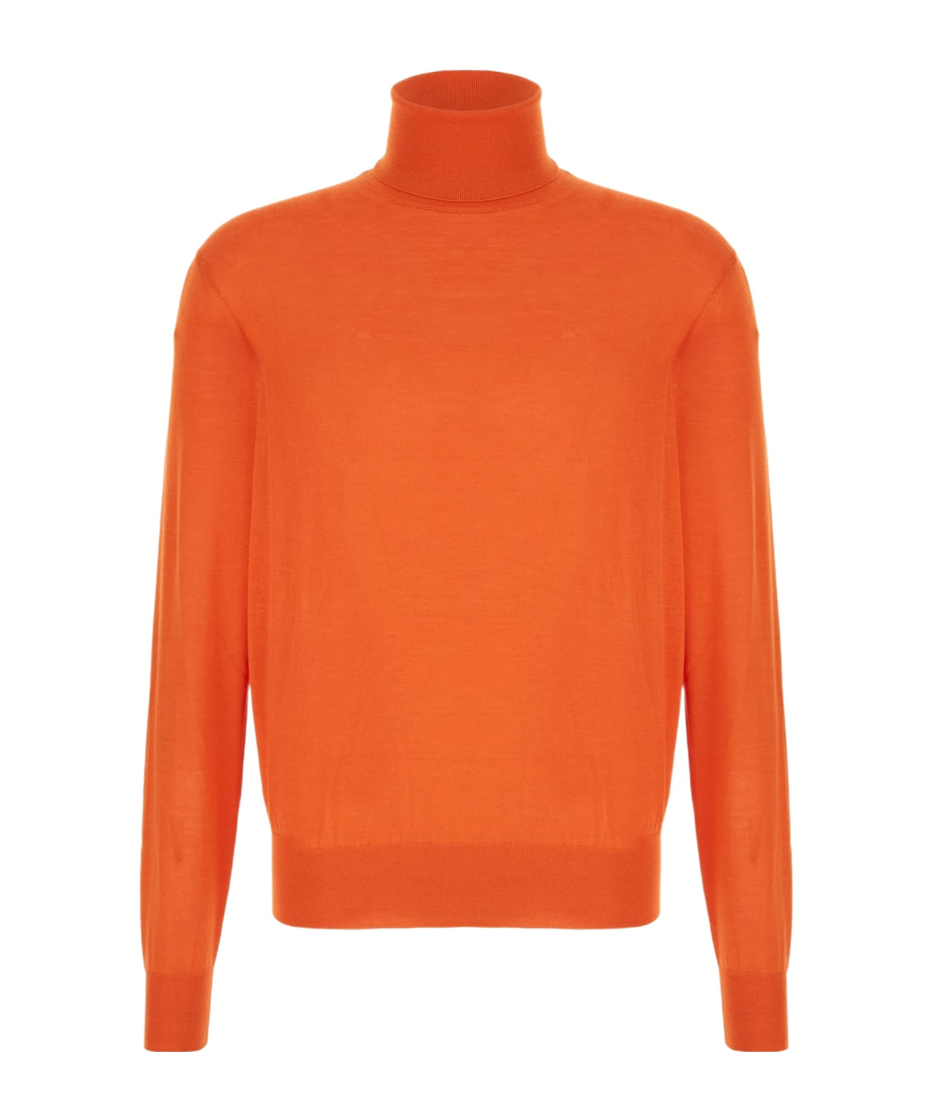 Saint Laurent Turtleneck Long-sleeved Sweater In Orange