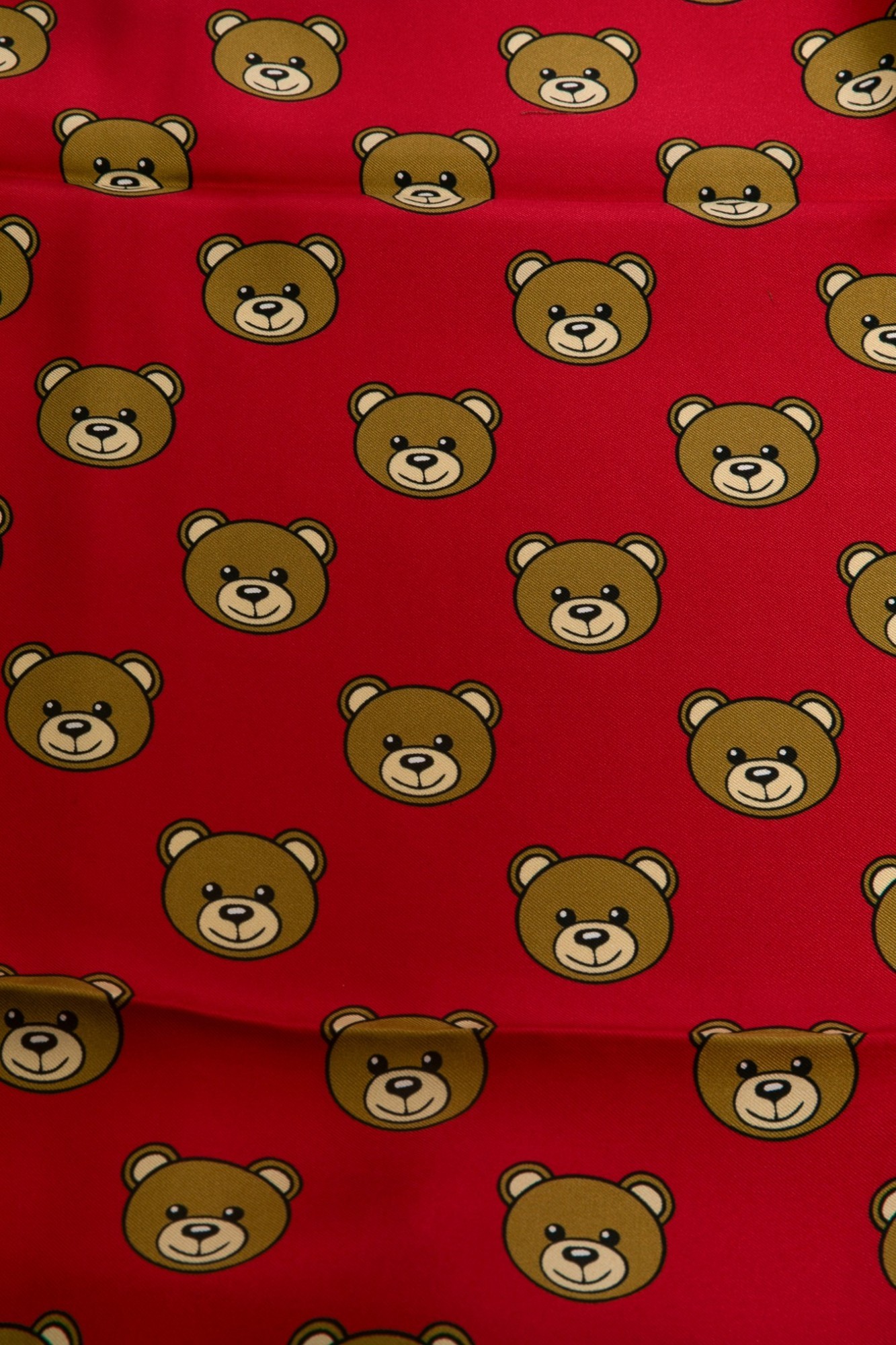 Moschino Pattern Silk Scarf In Red