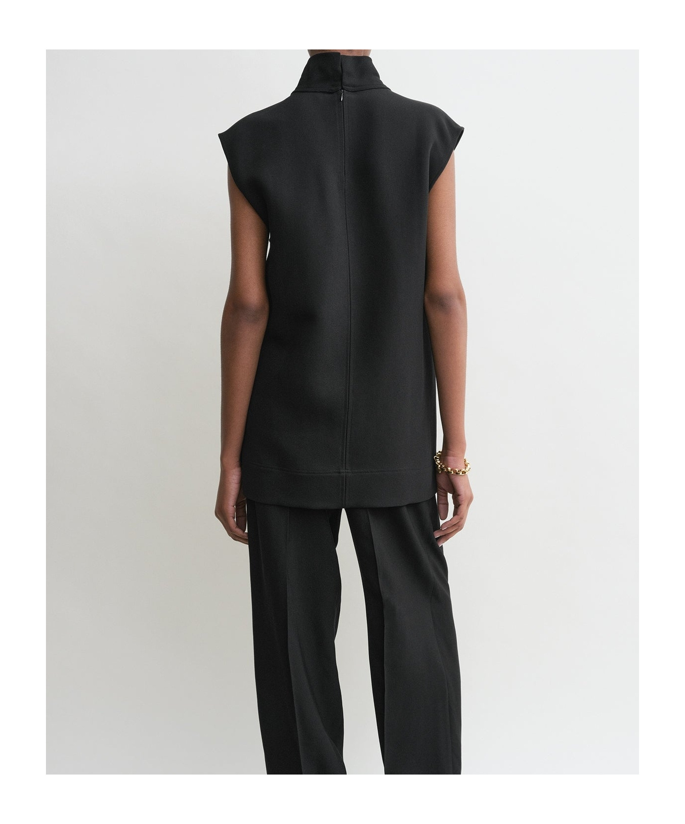 Totême High-neck Blouse In Black