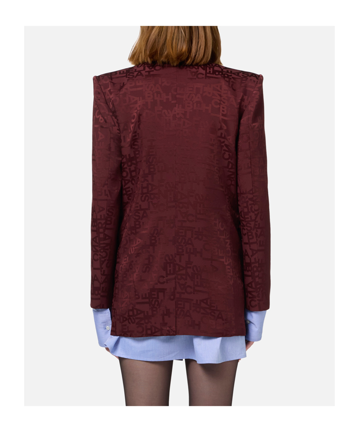 Shop Elisabetta Franchi Logo-jacquard Blazer In Red