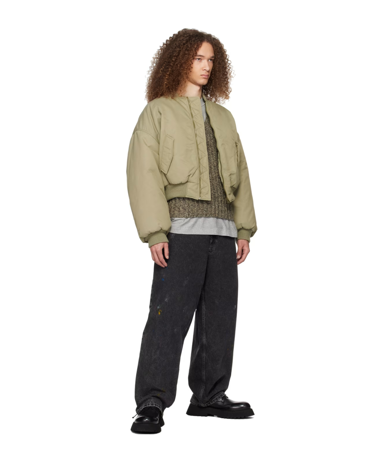 We11 Done Puff Zipper Cotton Suit In Green