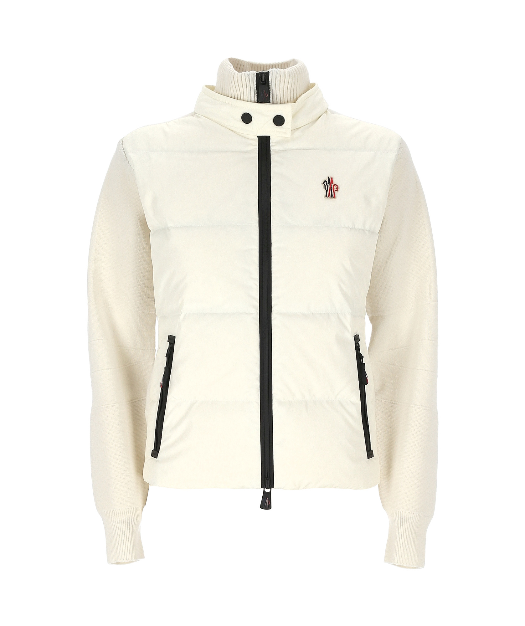 Moncler White Wool Blend Tricot Cardigan In White