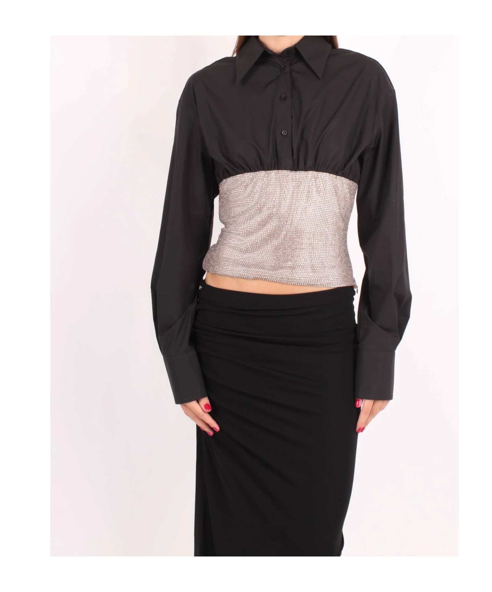 Giuseppe Di Morabito Crystal-embellished Long-sleeves Shirt In Multi
