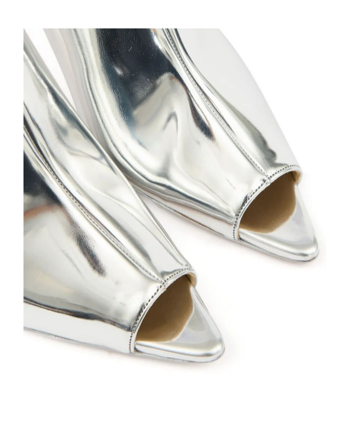 Shop Mm6 Maison Margiela Metallic-effect Mules