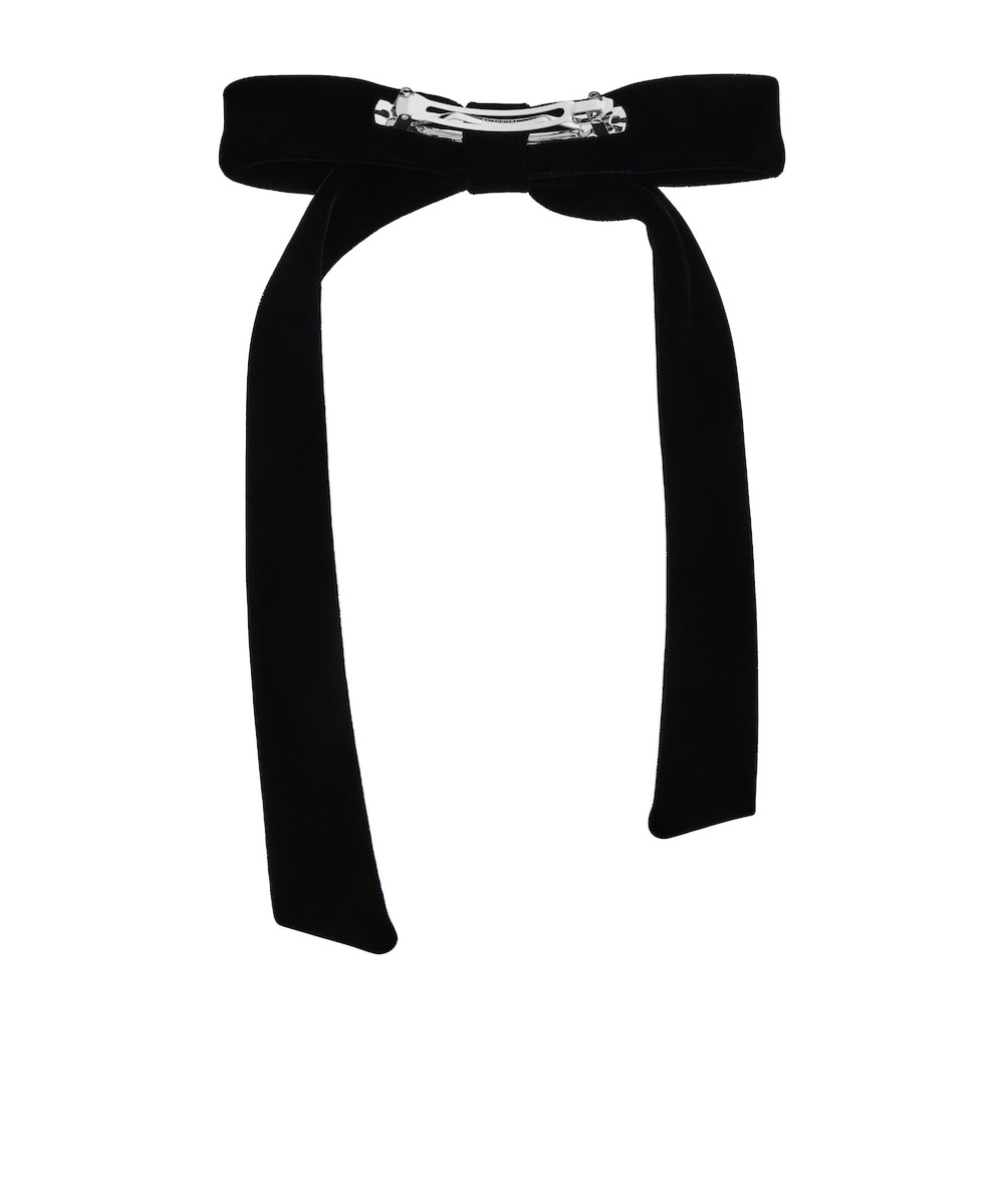 Balenciaga Women's Holli Thin Hair Bow In Black/shiny Silver In Black