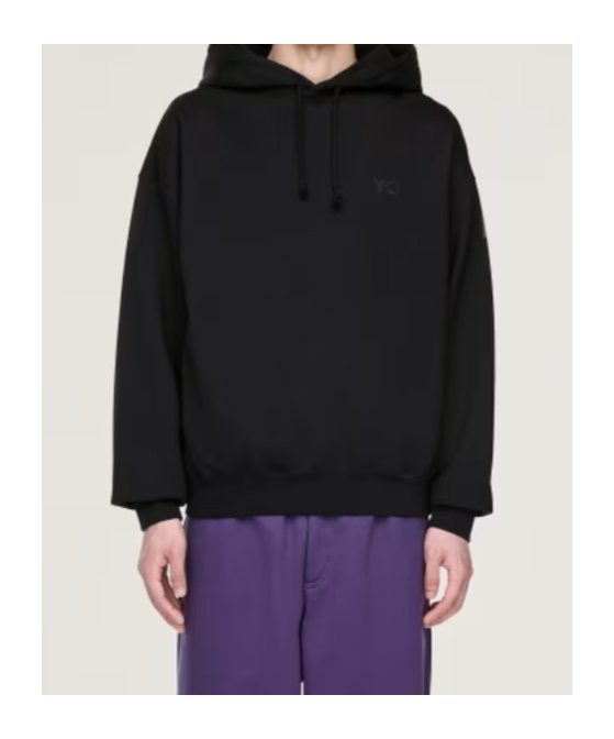 Y-3 Hooded Cotton Sweater With Graphic Print In Black