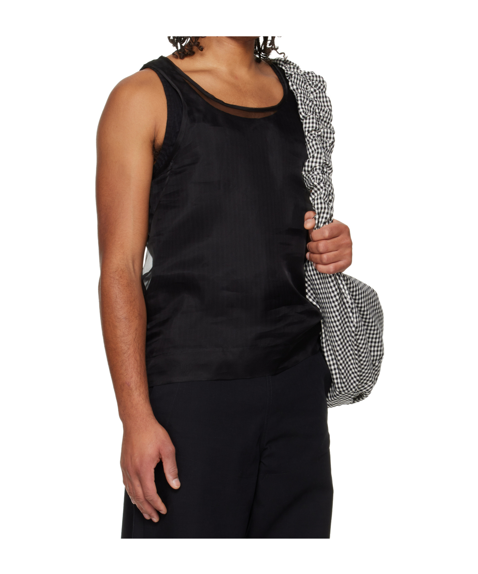 Simone Rocha Organza Double-layer Vest In Black