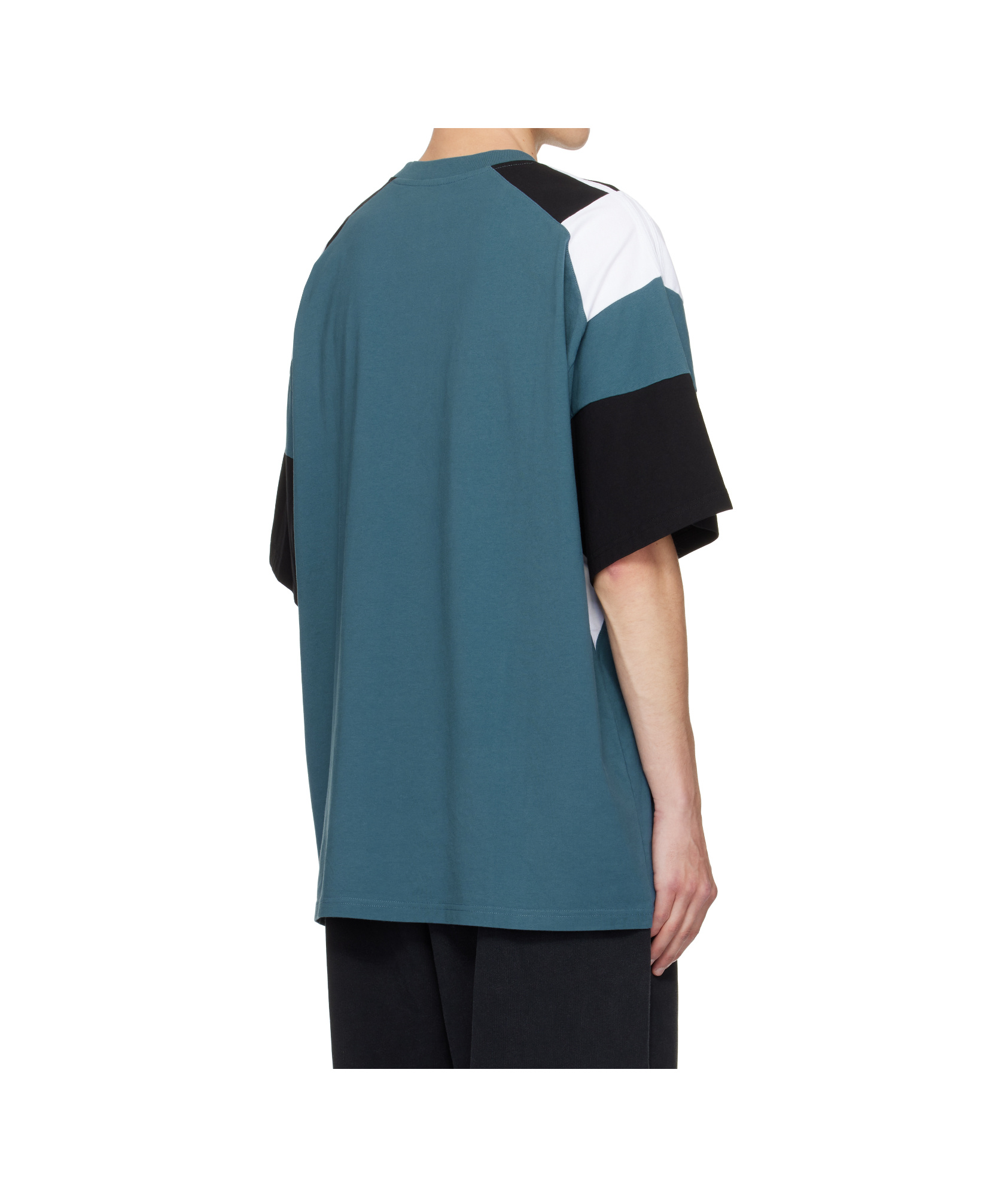 Martine Rose Blue Agean Cotton Oversized Panelled T-shirt In Blue