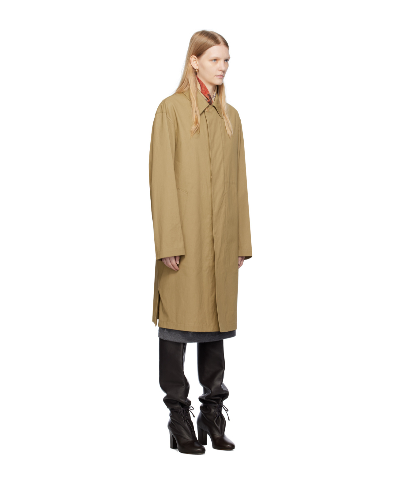 Lemaire Button Long-sleeved Coat In Nude